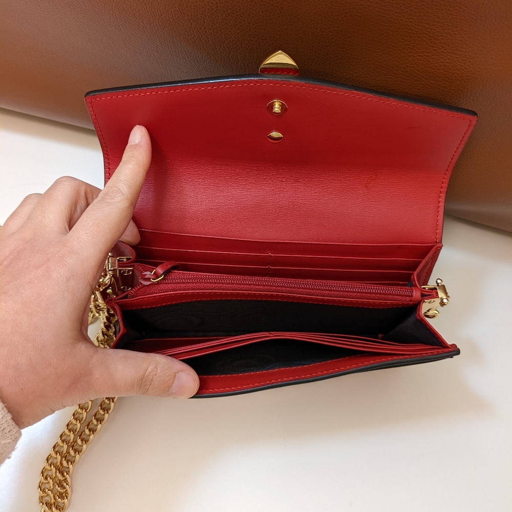 GUCCI Sylvie Red long wallet converted to crossbody - Picture 6 of 12